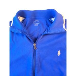 Polo Ralph Lauren Big Pony XL Blue Track Jacket Full Zip Cotton Activewear Men's